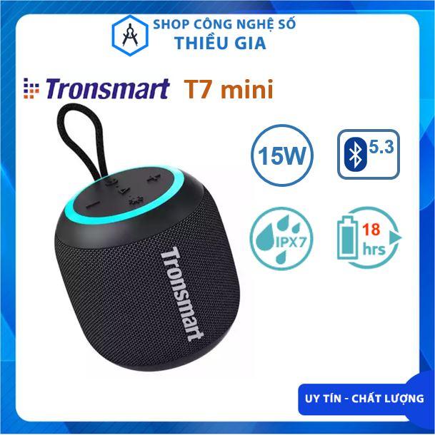 Loa Tronsmart T7 Mini Chính hãng Loa Bluetooth 5.3 chống nước IPX7 Công suất 15W nghe nhạc 18 giờ có đèn Led