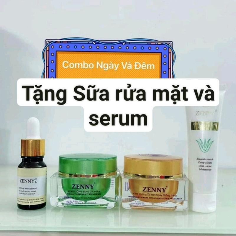 Bộ kem zenny ngày và đêm tặng kèm sữa rửa mặt và serum không dị ứng vitamin c
