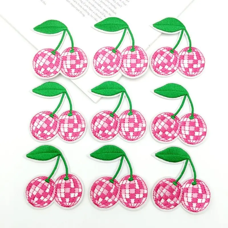 Cherry Pattern Embroidered Patch, 9 Counts/set Iron-on/Sew-on Applique for Clothing, Shoes, Hats, Bags, Fashion Decorations 0