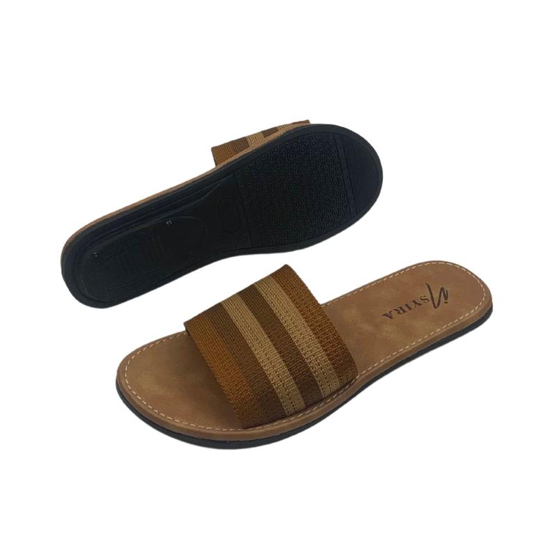 Insyira - Sandal Wanita Renata / Sandal Selop Wanita Non Slip / Sandal Rajut Coklat Hitam 4