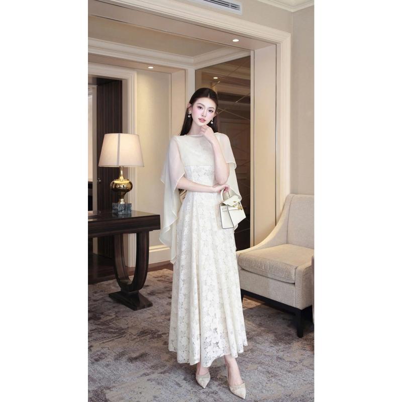   UnihomePREMIUM   40-80Kg  Đầm Maxi Ren 10 Mảnh Kèm Áo Choàng Đi Tiệc Siêu XInh  Có BigSize  CV318 