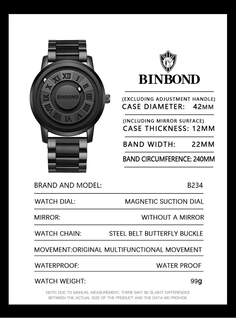 Product Introduction of Men Watch Black Technology Watch New Concept Personalized Magnetic Suspension Steel Waterproof Male Fashion Quartz Watches Gift 27
