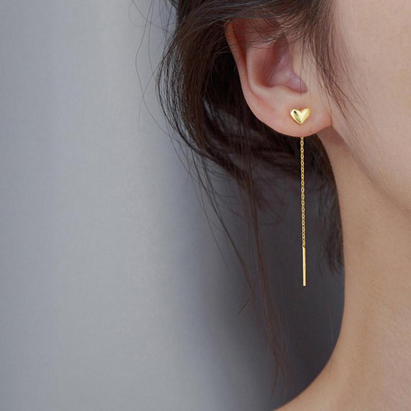 Product Introduction of 1Pair Heart Earrings Ins Temperament Long Heart-shaped Earrings Tassel K8Y8 31