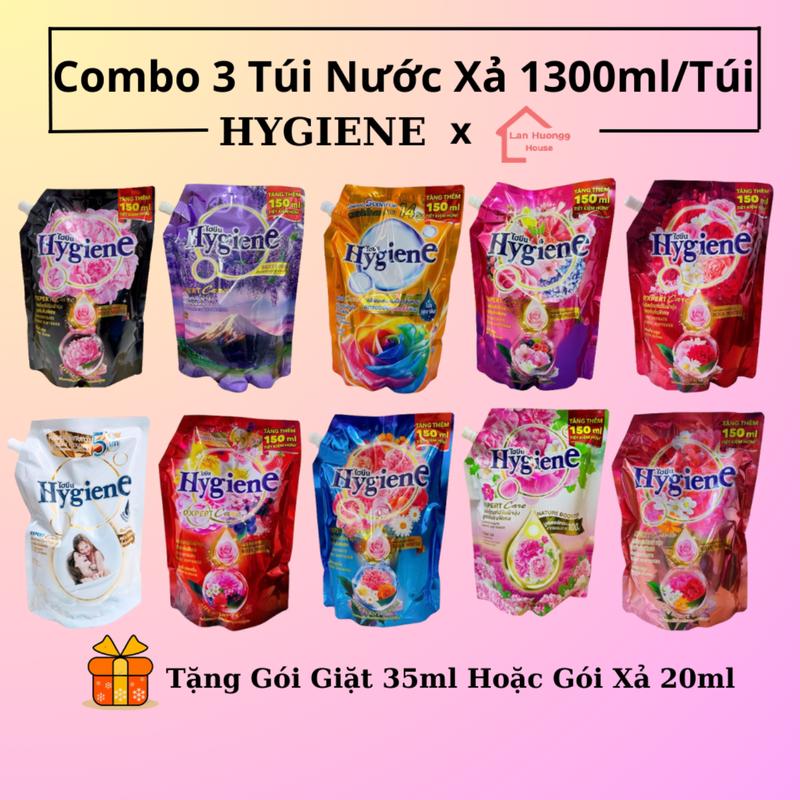 (ĐC CHỌN MÀU) Combo 3 Túi Nước Xả Vải Hygiene (1100-1300ml/ Túi) Làm Thơm Làm Sạch Kem
