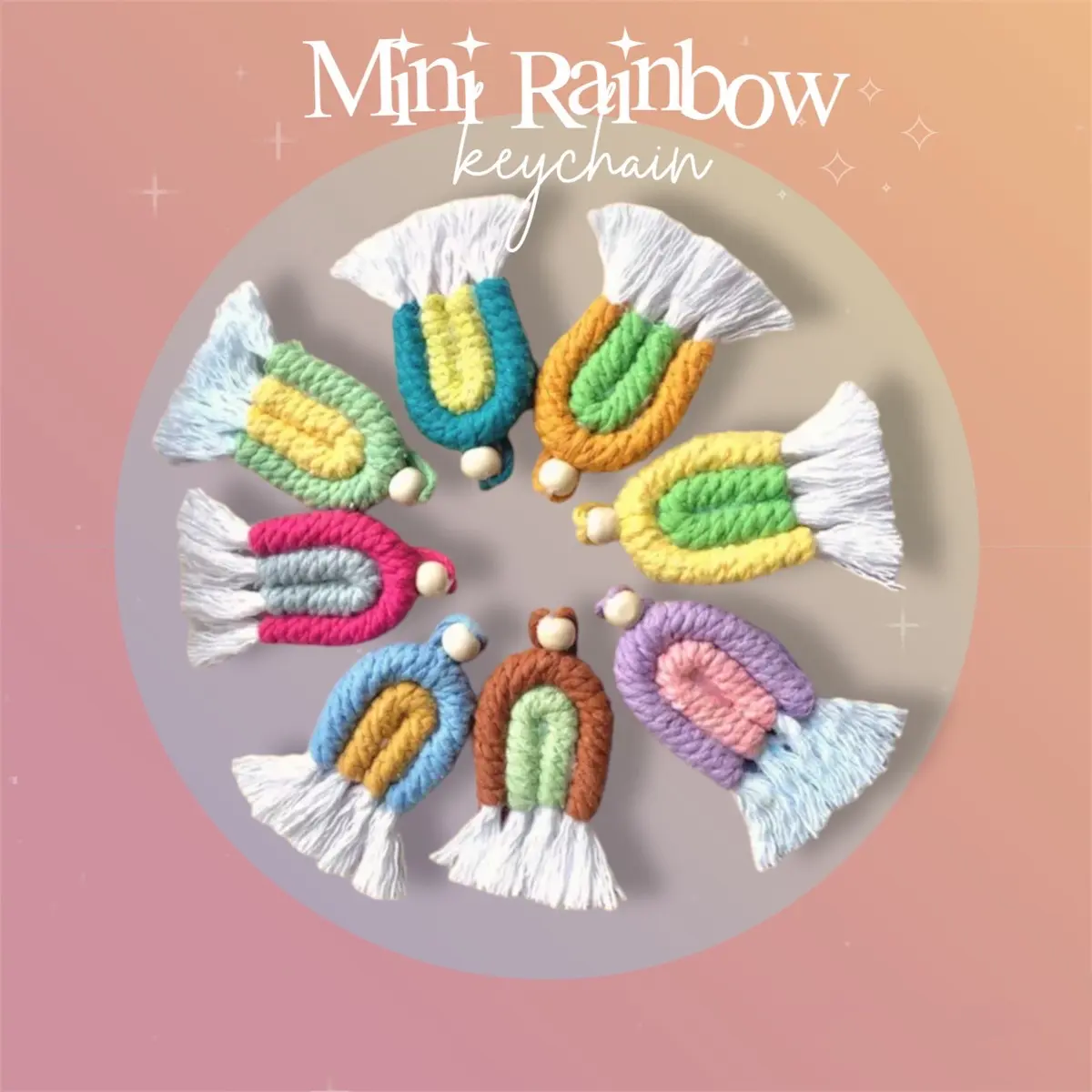 KEYCHAIN MINI RAINBOW // GANTUNGAN RAINBOW MACRAME
