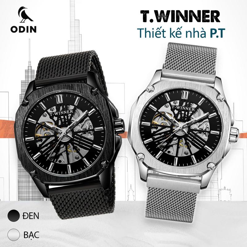 Product Introduction of Đồng hồ cơ nam T.Winner - Thiết kế skeleton lộ máy - Tặng kèm dây đeo hoặc vòng cuff titan Đeo Tay Watch 10