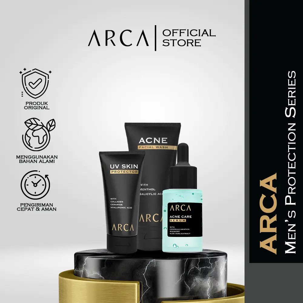 ARCA Men's Protection Series - Paket Skincare Pira Kulit Sensitif & Berjerawat