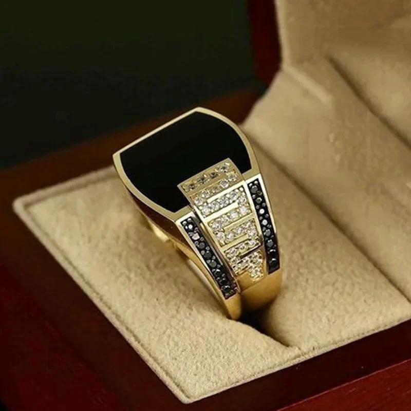 Product Introduction of Metal Glossy Rings for Men Geometric Width Signet Square Finger Punk Style Fashion Ring Jewelry Accessories Whole Sale 8