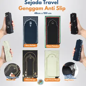 Sejadah Sajadah Genggam Travel Sajada Lipat Praktis Anti Slip Bahan Taslan Ukuran 48cm x 100cm Mudah Dilipat dan Ringan By Vitto Kidswear