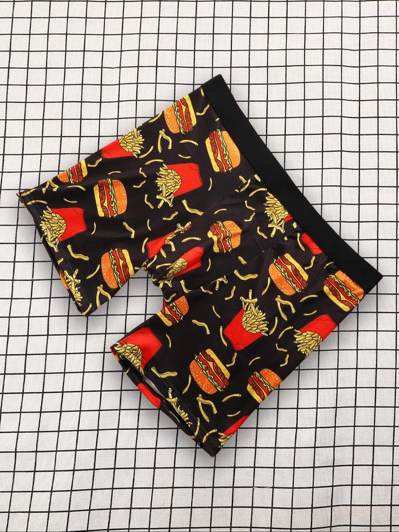 Product Introduction of Random Men's All Over Print Tape Waist Boxer Briefs, Casual Breathable Comfortable Underwear for Daily Wear, Men's Underwear for All Seasons 5