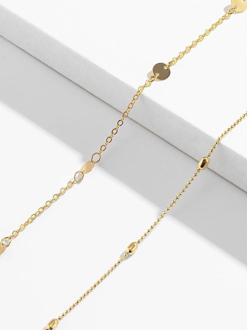 Product Introduction of Women's Simple Style Plain Color Beaded & Round Charm Waist Chains, Casual Trendy Waist Chain for Party & Daily Clothing Decor, Trendy All-match & Exquisite Jewelry for Birthday Gift 7
