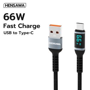 HENSAWA US3109 สายชาร์จเร็ว USB A เพื่อ TypeC Cable สายยาว 1.2 เมตร สาย Adapter 66W Fast Charge อแดปเตอร์ หัวแปลง ตัวแปลง Laptop