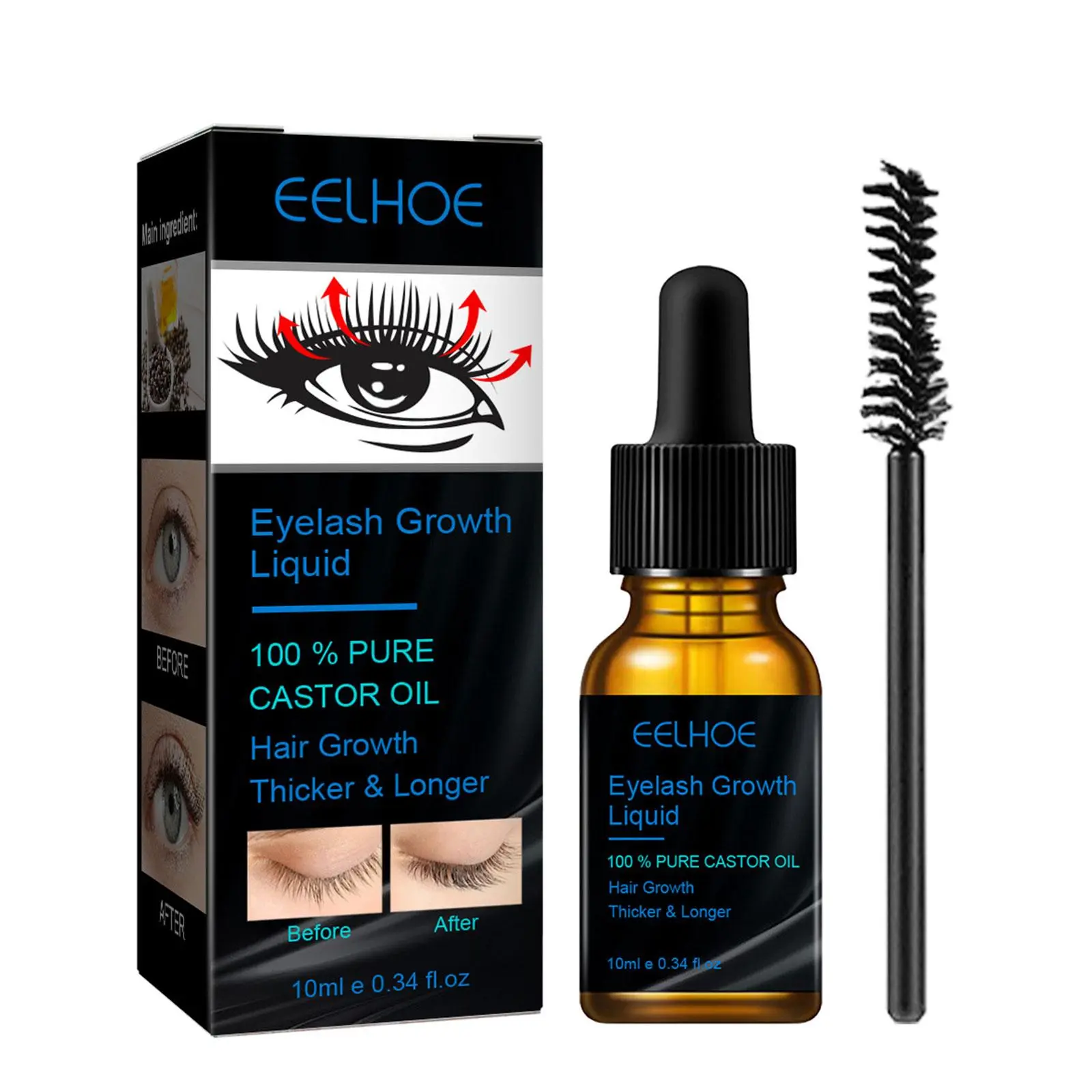 Castor Lash Brow Growth Serum 100 Pure Natural Oil for Fuller Thicker Eyelashes and Eyebrows O1P9