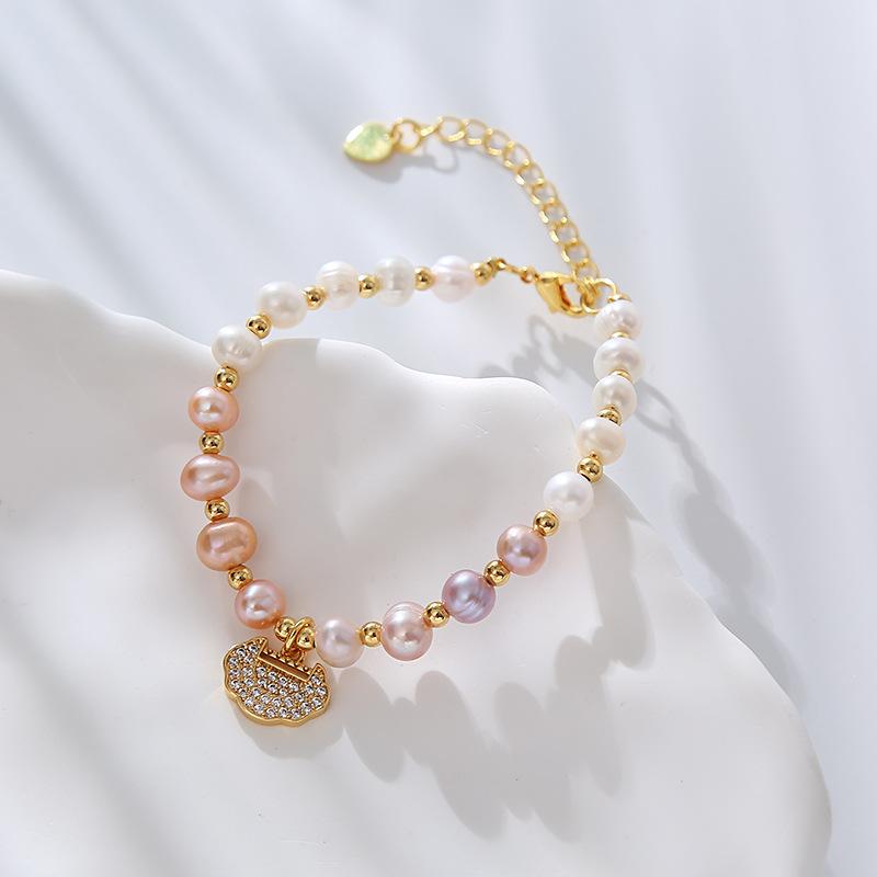 Vòng Tay Ngọc Trai Nước Ngọt, Thiết Kế Một Mảnh Trang Trí Ngọc Trai Baroque Zhen, Kệ Trang Sức Nhỏ Thích Hợp Cho Người Nổi Tiếng Trên Internet, Bán Trực Tiếp 2