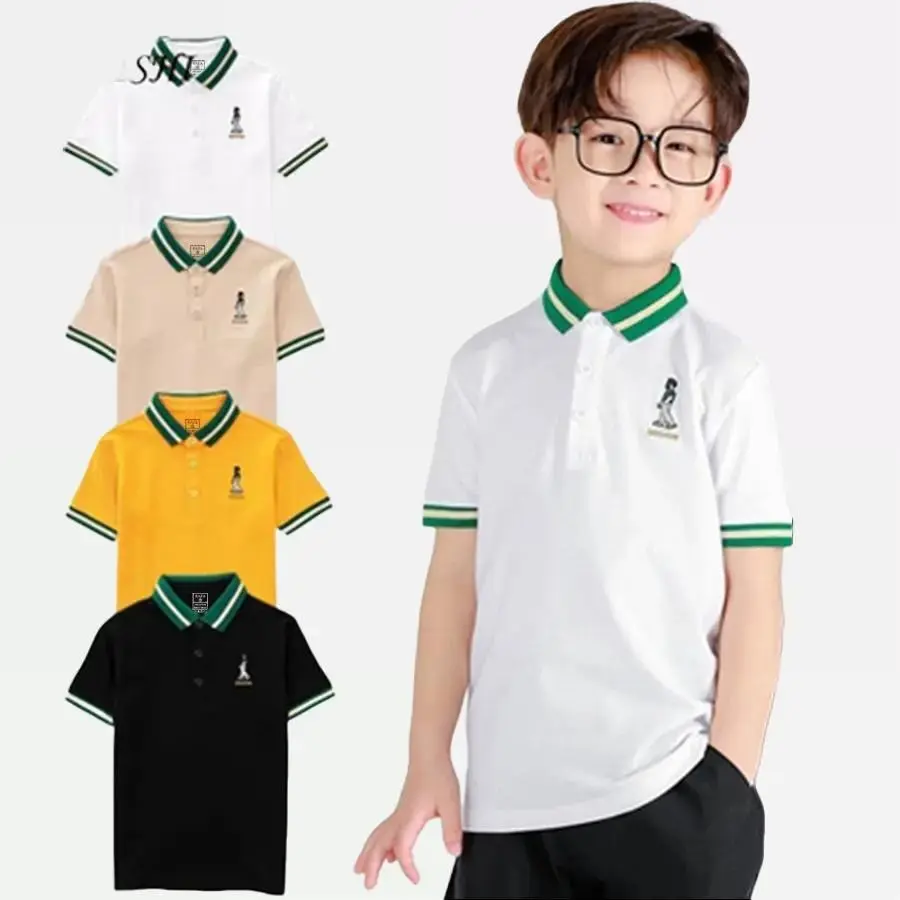 Áo có cổ polo cho bé trai RAZA chất liệu thun cá sấu cao cấp sợi thoáng mát cho bé từ 24kg đến 46kg RZM15