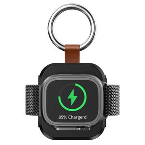 Apple Watch用ポータブル充電器 ワイヤレス・マグネット式スマートウォッチ充電器 1200mAhモバイルバッテリー 旅行向けキーチェーンアクセサリー Apple Watchシリーズ10/9/8/7/6/SE/5/4/3/2/1/Ultra/Ultra 2対応（Apple Watch本体は含まれません）