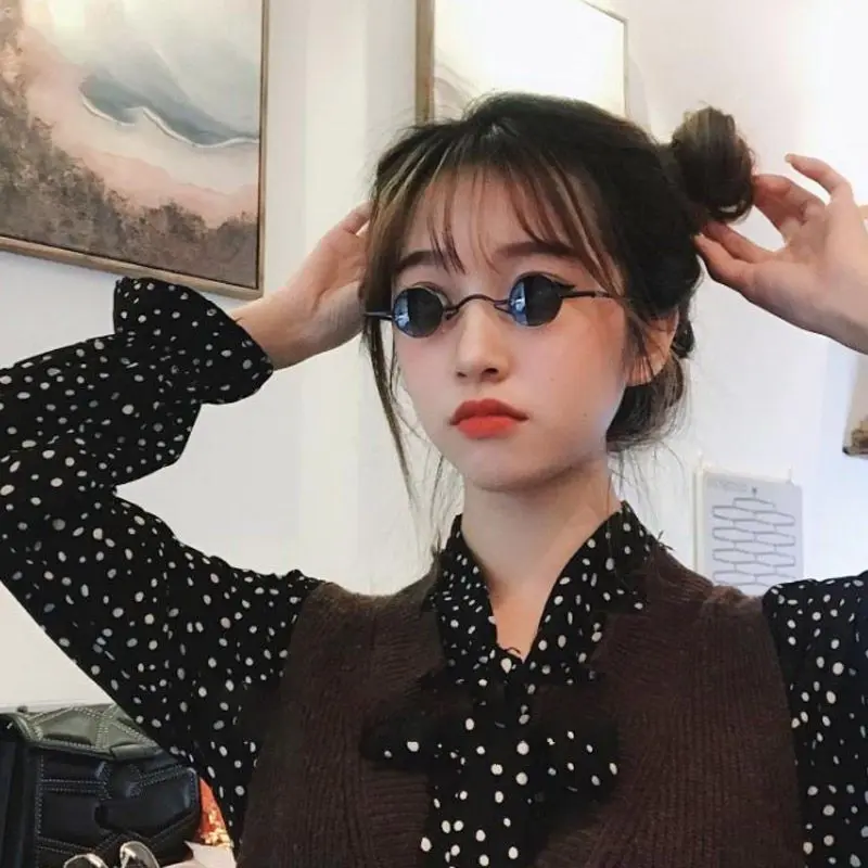 Kính Râm Cổ Điển Gọng Siêu Nhỏ, Dành Cho Nam Và Nữ, Vành Tròn Nhỏ Mini, Kính Hoàng Tử, Kính Lừa Đảo, Phong Cách Hip Hop, Năm 2024, HK Women Chống Nắng