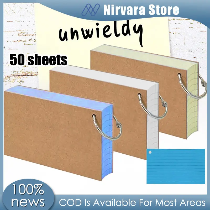 Loose-Leaf Horizontal Line Index Cards Binder Memo Book With Cover ...