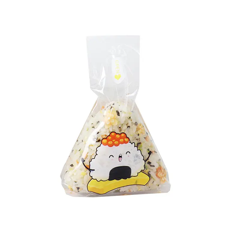 Túi Đựng Cơm Nắm Hình Tam Giác, Túi Đựng Bao Bì Tách Rời Dễ Rách, Cấp Thực Phẩm, Thích Hợp Làm Khuôn Làm Nóng Bằng Vi Sóng, Thiết Kế Hoạt Hình Dễ Thương, Phong Cách Sushi Nhật Bản 5