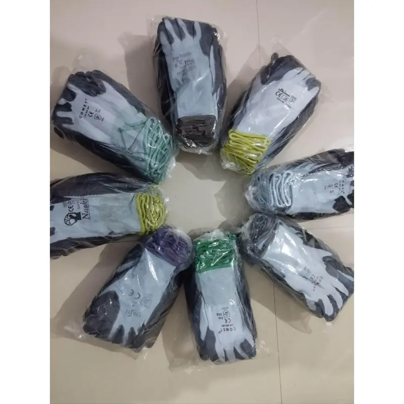 COD SARUNG TANGAN SAFETY LAPIS KARET ABU-ABU LUSINAN Sarung Tangan 3