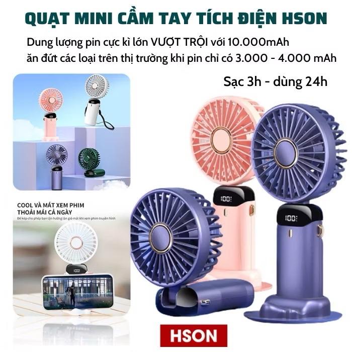 ￼Quạt cầm tay tích điện dung lượng p..i...n khủng 5000 mAh , quạt mini 5 tốc độ gió linh hoạt 0