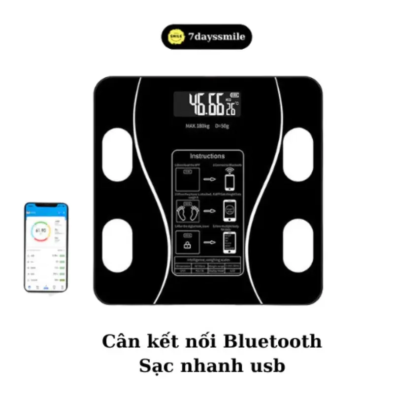 Cân Điện Tử Thông Minh Kết Nối Điện Thoại, Đo Chỉ Số Cân Nặng Kiểm Soát Ăn Uống, Hoạt Động Thể Thao Bảo Hành 6 Tháng candien tut 0