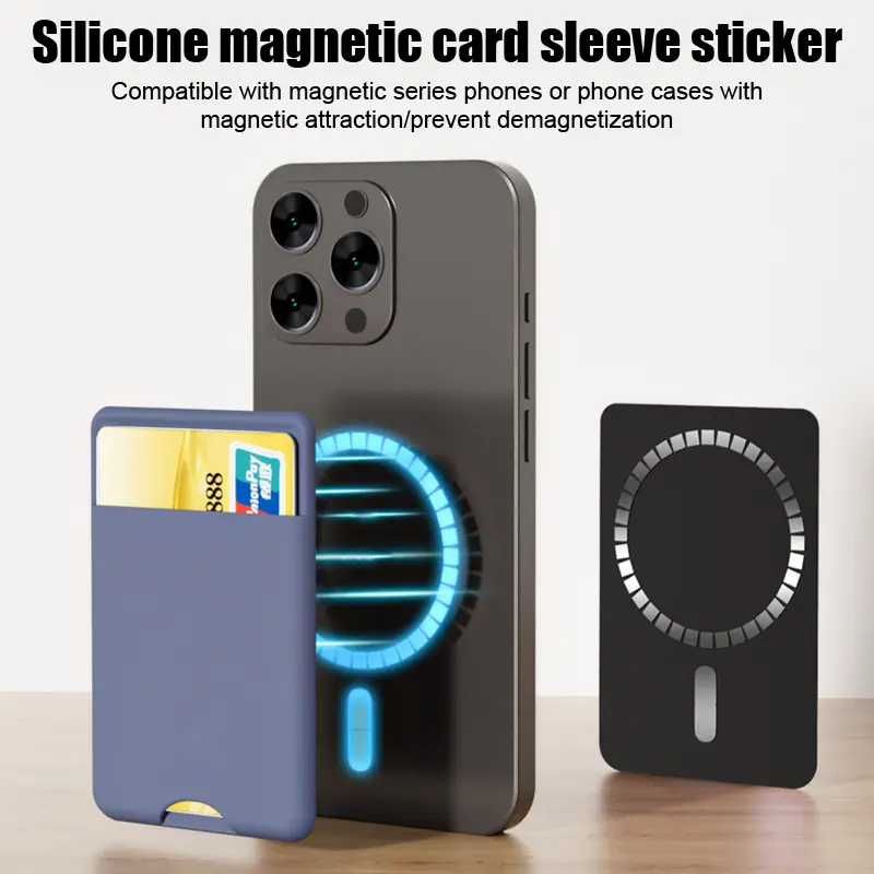 Ví Đựng Thẻ Ví Điện Thoại Từ Tính, Chất Liệu Silicon, Cho Thẻ ID, Thẻ Ngân Hàng Và Thẻ Tín Dụng, Túi Sắp Xếp Lưu Trữ, Túi Phụ Kiện, Túi Ví