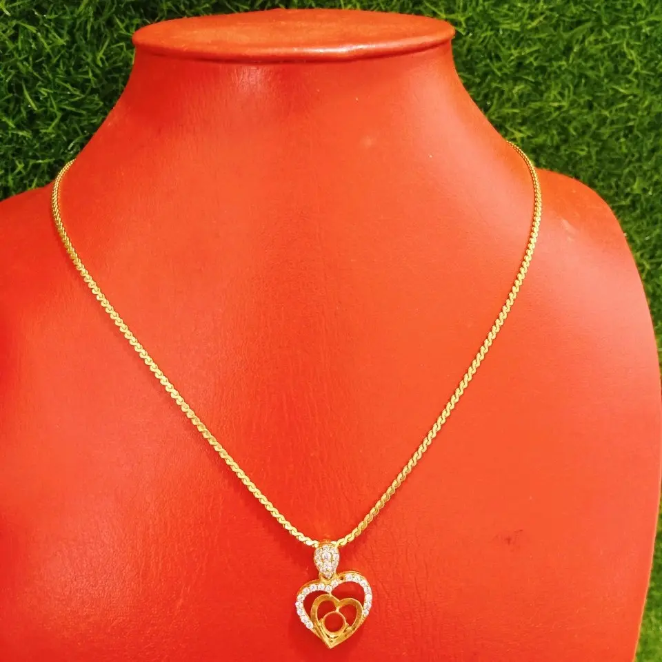 dây chuyền mì lụa ép kèm mặt tim Women Chain