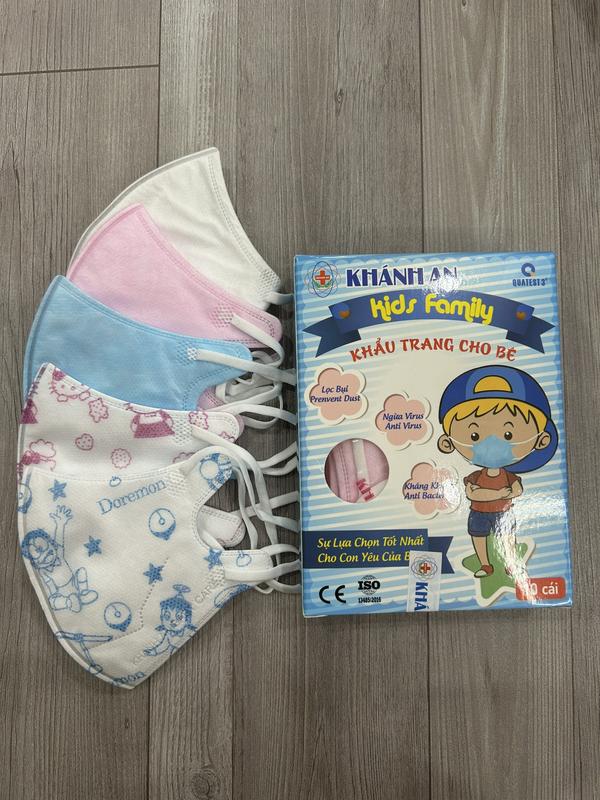 Combo 100 cái Khẩu trang y tế Khánh An dành cho trẻ em 3D Kids Family