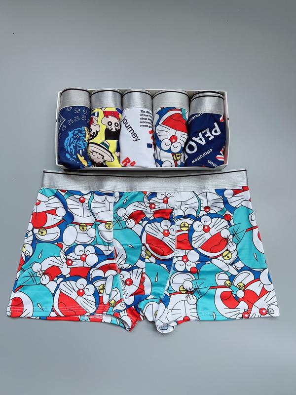 Combo 4 Quần Sịp Đùi Nam Thun Lạnh Co Dãn Thoải Mái Sịp Hình Nam Doremon Mix Nhiều Mẫu Khác Nhau Cho Nam Quần Boxer Boxer Nam Sip Nam Menswear Nhung Quần Lót