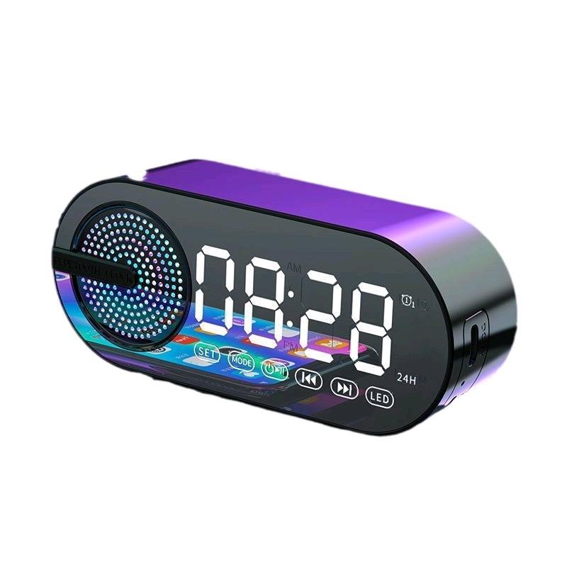 Loa Bluetooth Mini Clock Speaker G30 Có Đồng Hồ Hiển Thị Báo Thức, Âm Trầm Mạnh Mẽ, Hiệu ứng Ánh Sáng Nhiều Màu