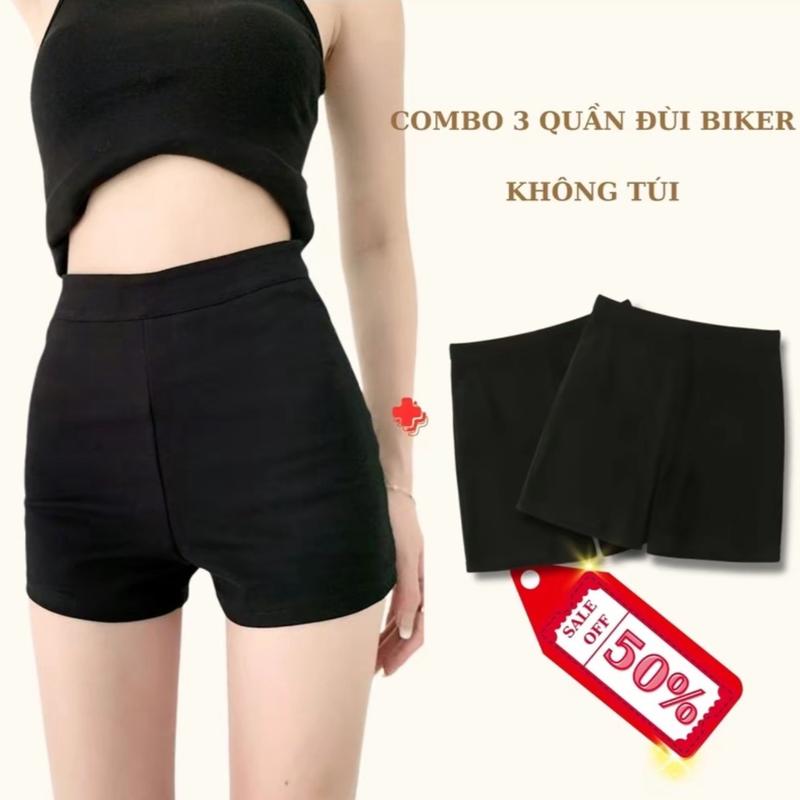 combo 3 Quần phối 3 màu legging lửng ngố Quần đùi nữ thể thao thun co giãn 4 chiều mã ht80