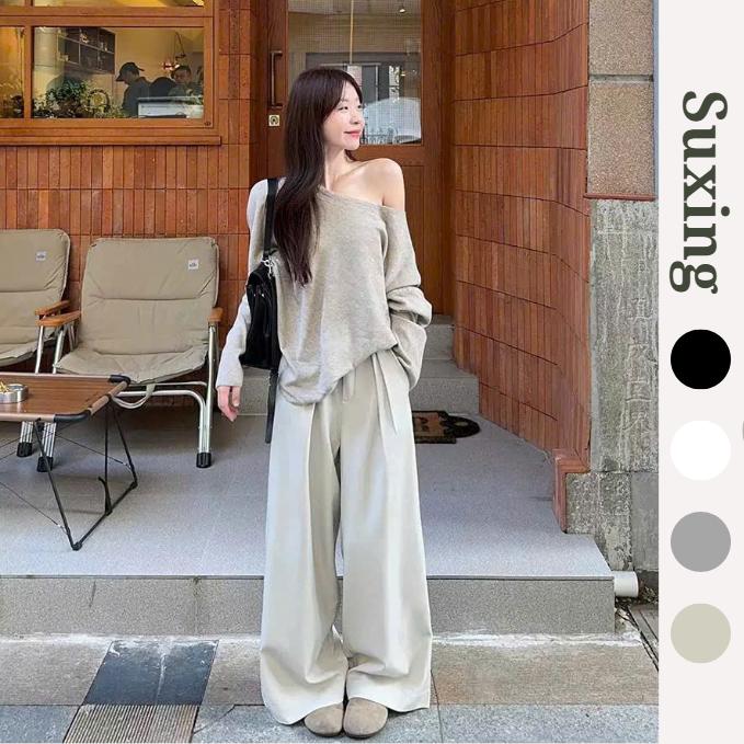 Áo lệch vai dài tay, Áo thun dài tay lệch vai chất thun tăm thỏ mềm mại Nữ Women - S104 Top Nữ