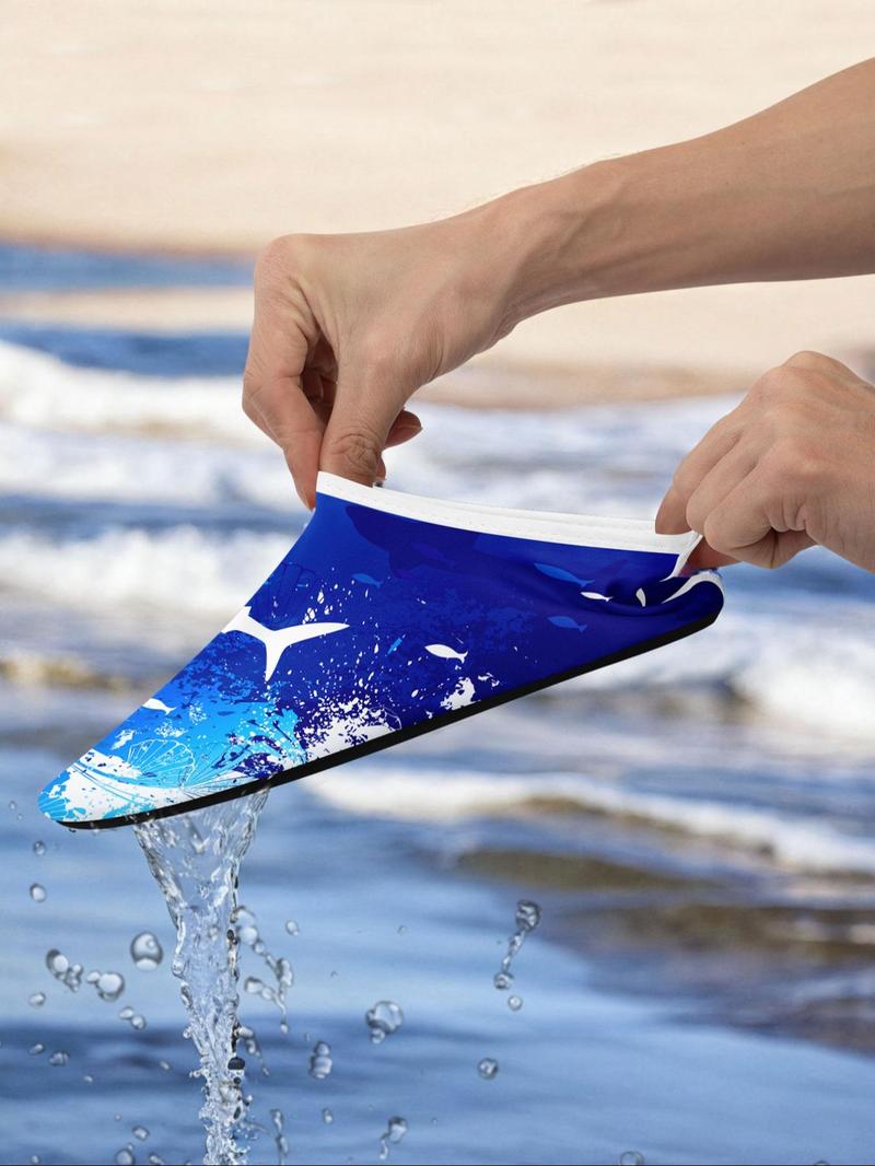 Product Introduction of Men's Random Print Water Quick-dry Aqua Shoes, Casual Barefoot Beach Aqua Socks Swim Shoes for Women & Men, Non Slip Beach Yoga Pool Camping Shoes 1