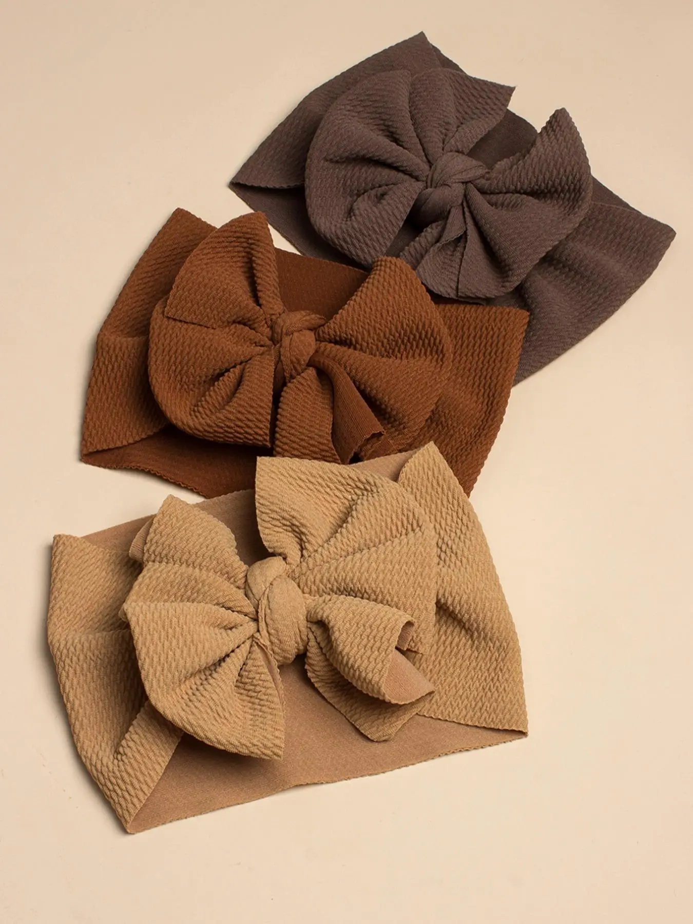 3pcs Baby Girls Cute Bow Hair Band, Solid Color Hair Accessories For Newborns, Baby Accessories
