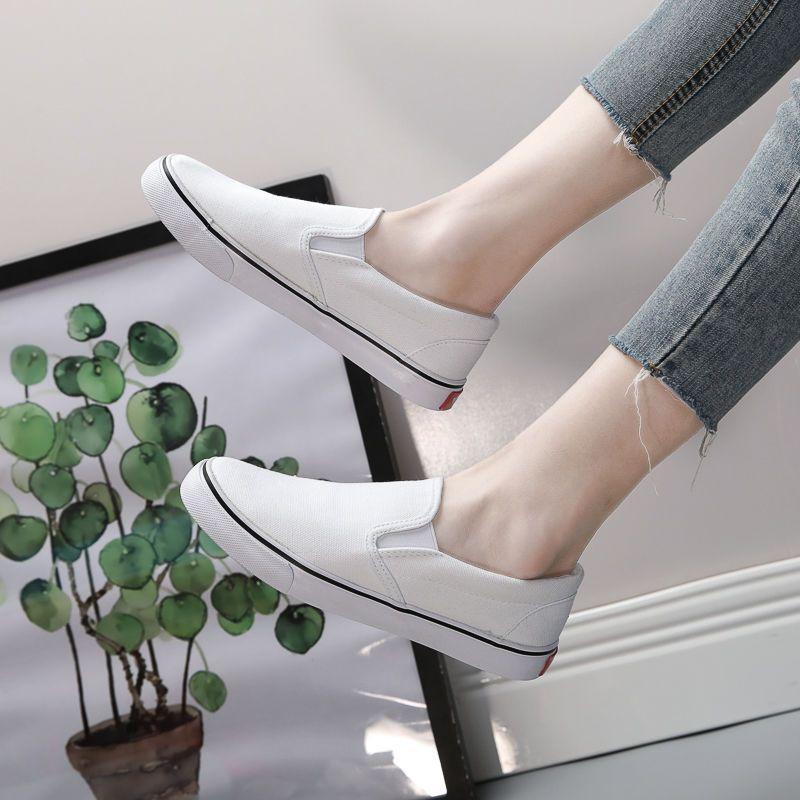 Product Introduction of Kasut Malas, Gaya Korea, Selipar, Bawah Rata, Sesuai untuk Musim Bunga dan Musim Luruh, Kasut Putih, Untuk Pelajar Lelaki, Kasut Kanvas, Bernafas, Kasut Papan Skate Kasual 28