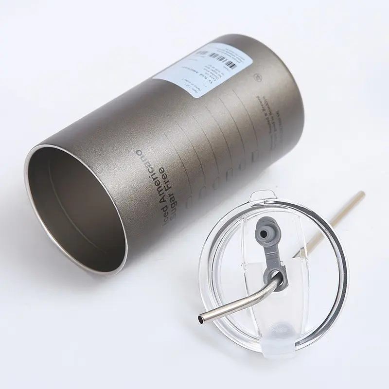 Tumbler Cup Gelas Botol Minum Stainless 304 dengan sedotan Cangkir Kopi Tahan Panas 1