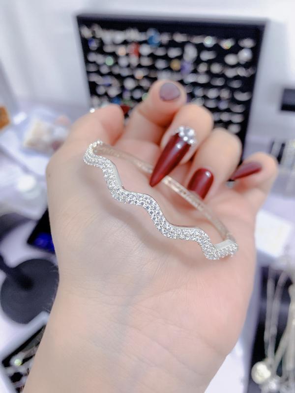 Vòng tay sóng đá bạc ta cho nữ _Bạc đẹp Hải hạnh HHJ