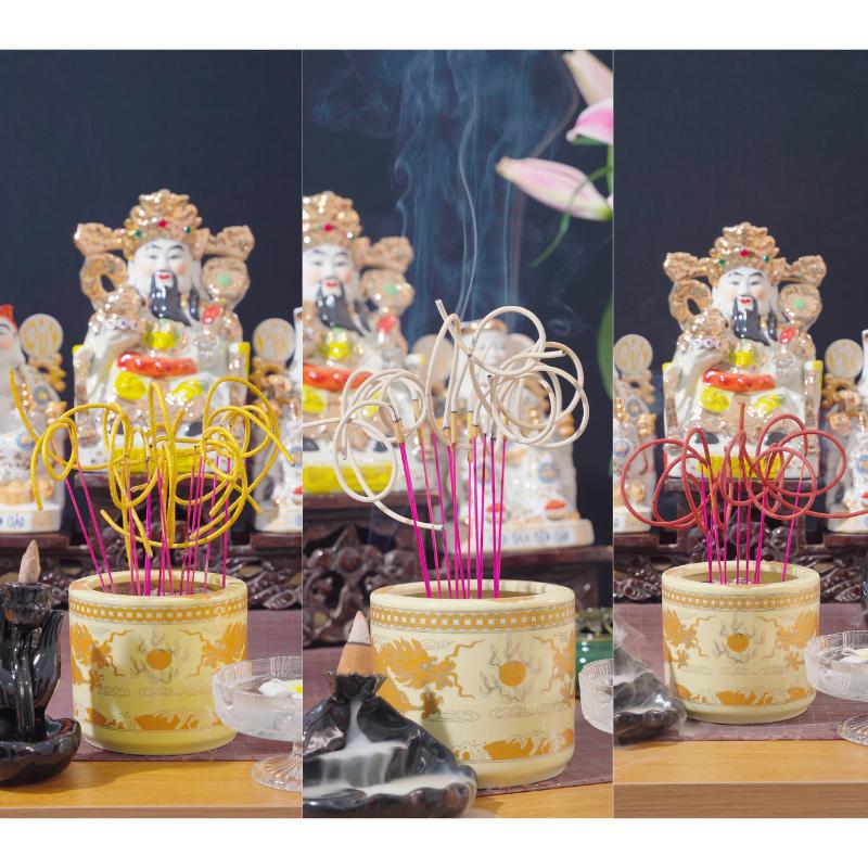  Combo 3 Hộp Nhang Tam Đa Cuốn Tàn Cứng Cáp Tàn Vàng Ánh Kim Tàn trắng Tàn Đỏ Nhang Tài Lộc Tam Đa- 1 hộp 100 nén Dầu Thơm Phòng Dầu Thơm 