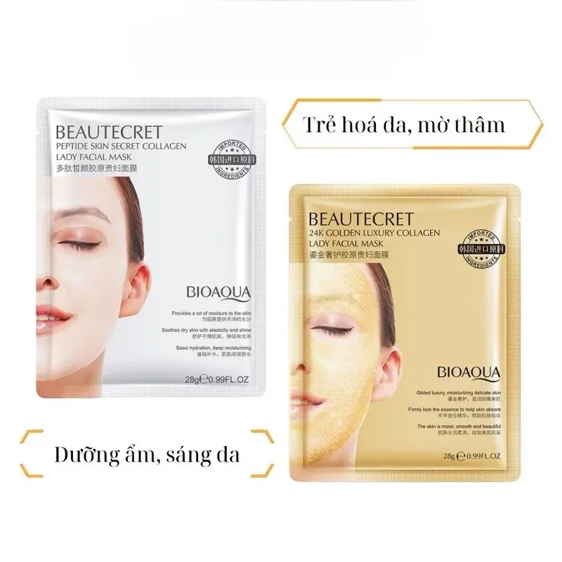 (Combo 20 miếng tặng 2 miếng) Mặt Nạ Thạch Thuỷ Tinh Collagen Ngủ Qua Đêm BIOAOUA - Dưỡng Ẩm Căng Bóng Cấp Nước Cho Da - Skincare 3