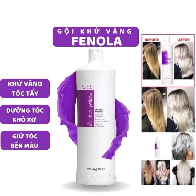 Dầu gội tím khử vàng cho tóc Fanola no yellow chai 1000ml chính hãng khử ánh vàng Nhuộm Tóc Đổi Màu Tóc