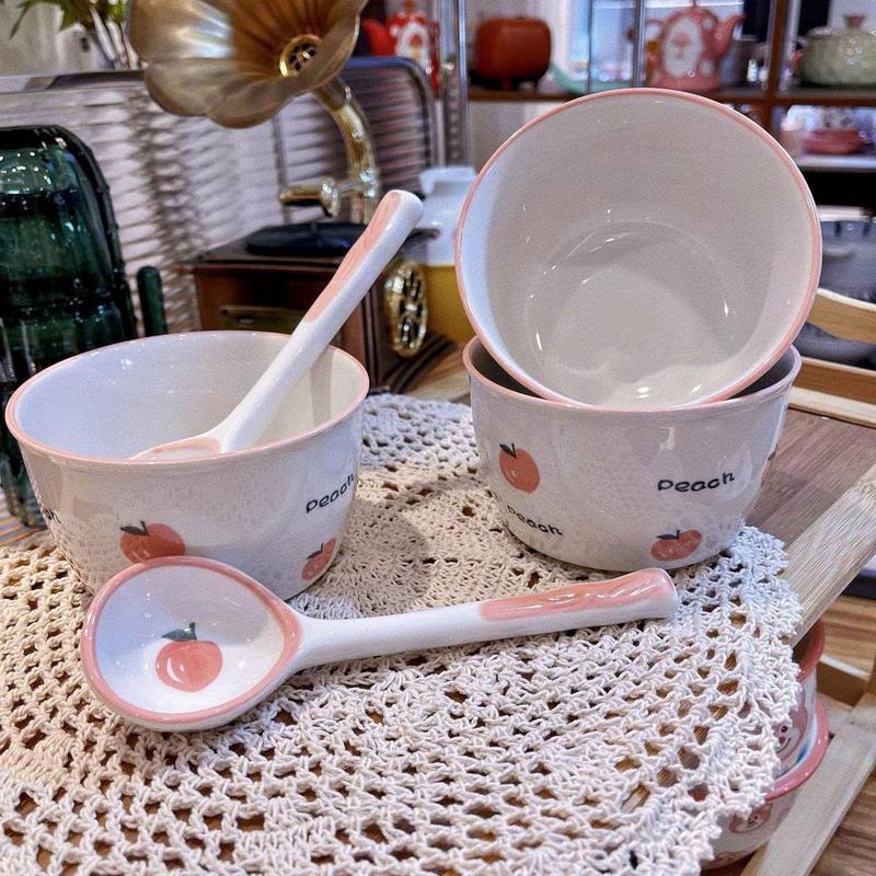 Bộ 2 bát sứ kèm 2 thìa đáng yêu/ set 2 chén tặng kèm 2 thìa mẫu mã đa dạng 2