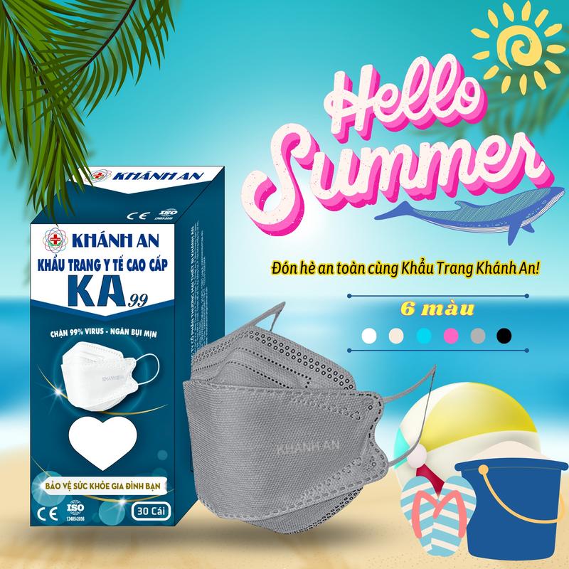 30 Cái Khẩu trang y tế 4D Khánh An KF94 KA99 KA99+ ngăn vi khuẩn 99% thiết kế đặc biệt ôm sát khuôn mặt không dính son và rất dễ thở