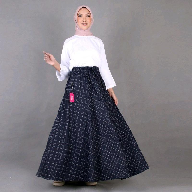 rok payung premium import kekinian tebal klok Maxi Katun Santai bawahan cantik Karet Nyaman 2