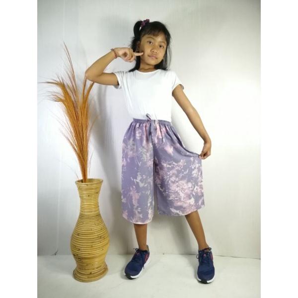 Celana Kulot 7/8 Rayon Tie Dye Anak (5-12 th) Free Scrunchies 7
