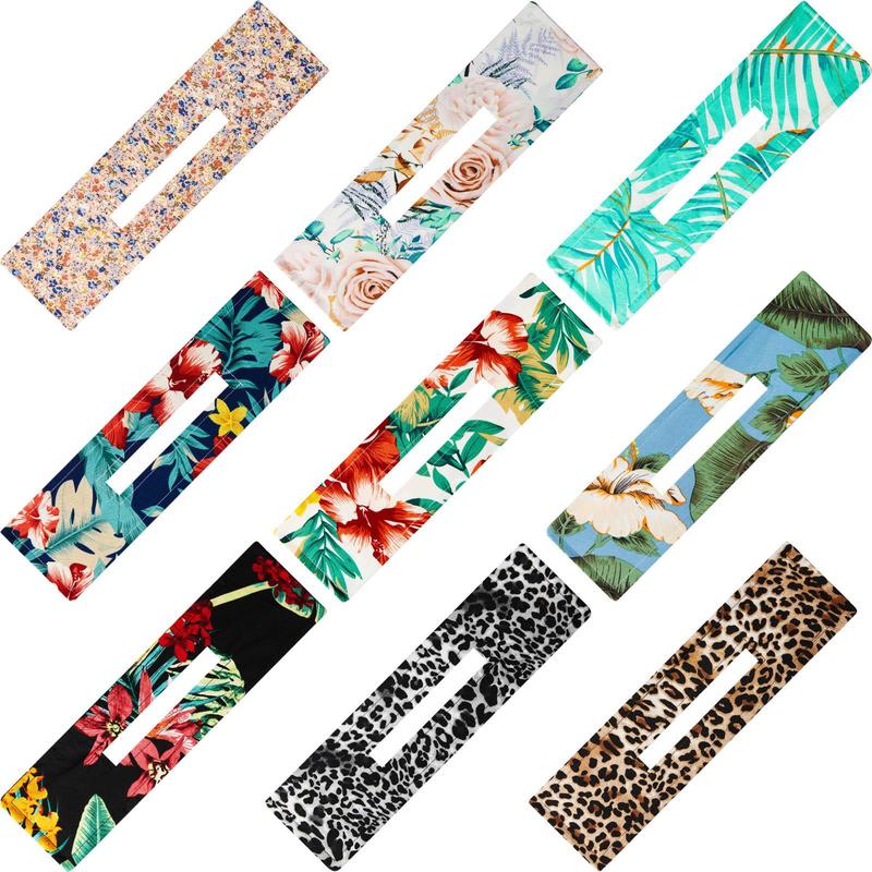 Floral Print Hair Bun Maker, 9 Counts/set Heatless Hair Bun Maker, Flexible Hair Twist Maker, Hair Styling Tool for Women Girls 4