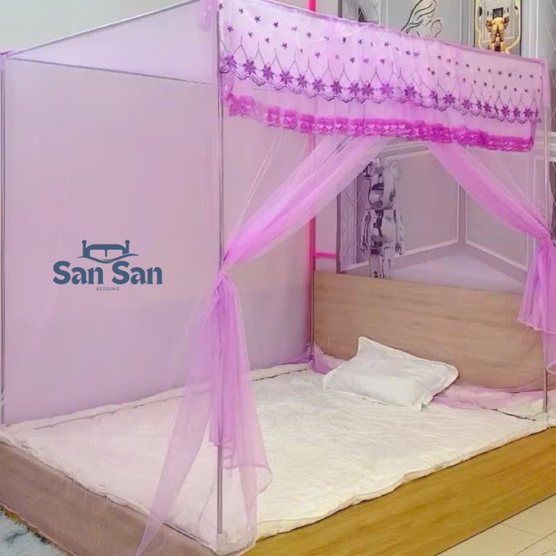 Mùng Khung Inox Không Khoan Tường Mùng Cửa Vén Cao Cấp - XƯỞNG MÀN San San