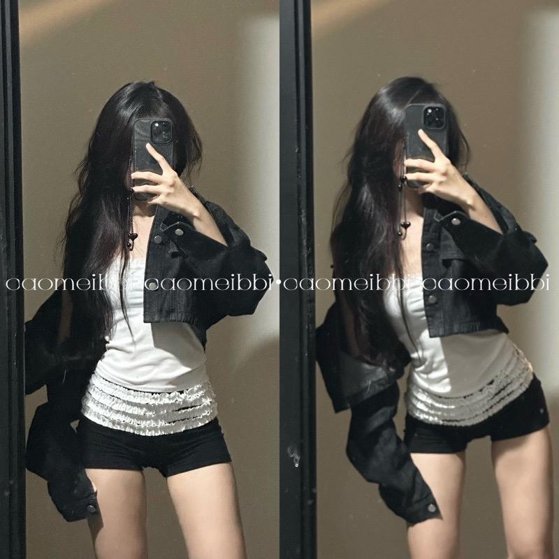 CAOMEIBBI - ÁO KHOÁC JEANS NGẮN TAY DÀI - CROP JACKET. 1