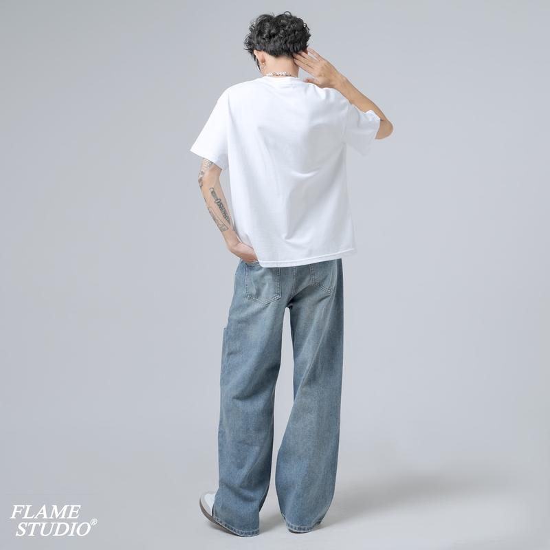 " RIPPED BLUE “ BAGGY DENIM - QUẦN BAGGY NAM MÀU XANH RÁCH Menswear jeans  suong 4