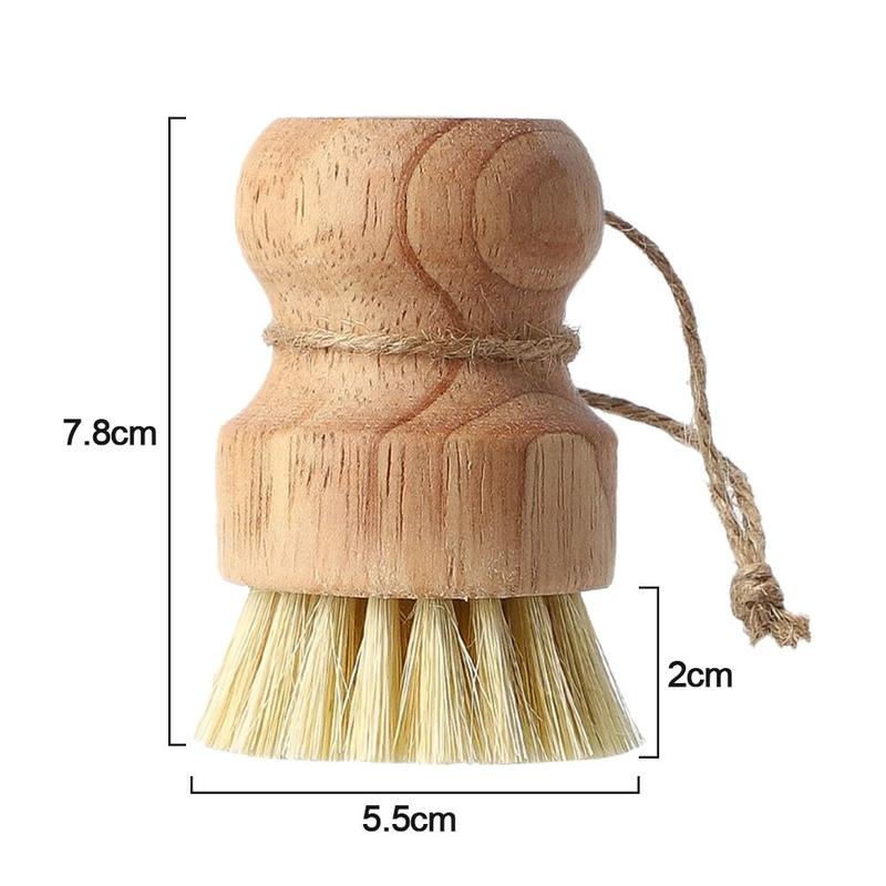 haesdo Household Pot Pan Scrubber Cleaner Rust Pot Net Brus Palm Pot Brush Dish Washing Brush Bamboo Dish Scrub Brushes 3
